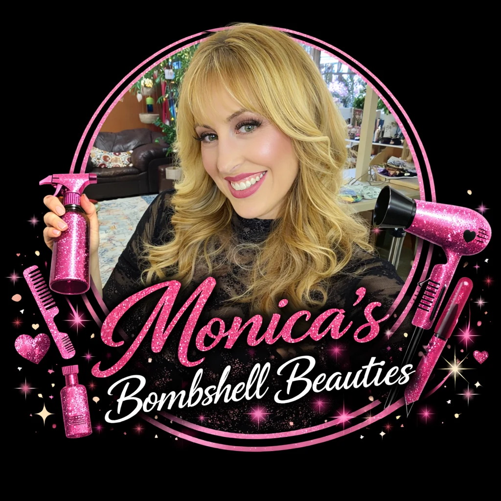 Monica, the owner and lead stylist of Monica's Bombshell Beauties